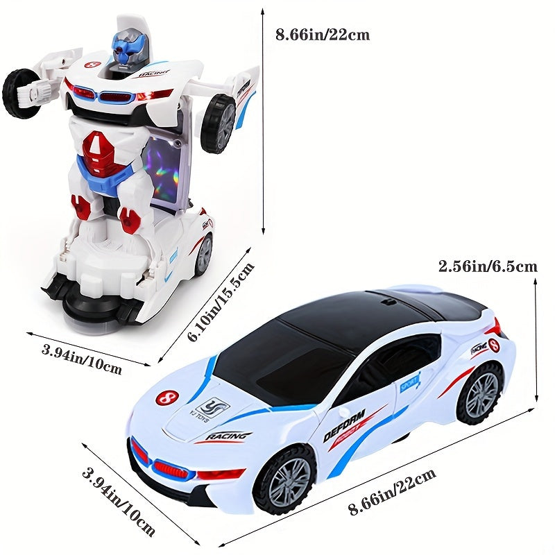لعبة روبوت متحول إلى سيارة سباق بتصميم رائع، أضواء ملونة وموسيقى ديناميكية