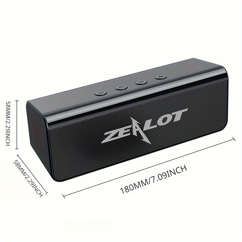 مكبر صوت لاسلكي Zealot S31 محمول 10W، صوت قوي وباس عميق، بطارية تدوم 10 ساعات