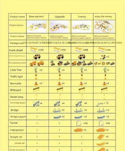 لعبة تجميع السيارات الكهربائية لسكك الحديدية، بناء الجسور والطرق الحضرية، لعبة ألغاز للطفل مع قطار صغير، متعددة المشاهد